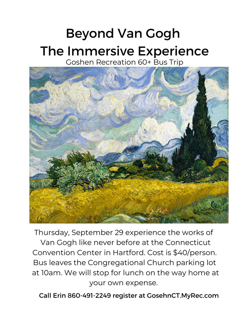 Goshen Recreation Department Beyond Van Gogh The Immersive Experience